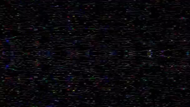 Siyah Arkaplandaki Renkli Çizgilerle Ince Hareketleri Düzenleyen Parıldayan Parlak Güzel — Stok video