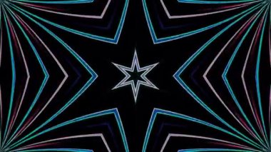 3D shining bright dots set colorful line wave motion, on black background