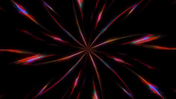 Shining Bright Dots Set Colorful Line Wave Motion Black Background — Wideo stockowe