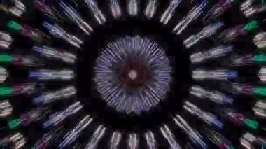 Soyut Kaleydoskop deseni tam renklerle. Sihirli mandala. 4k