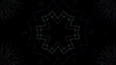 güzel renkli video soyut parlak ışık enerjisi 4K düz çizgi dalgaları siyah arkaplan üzerinde parıldayan ışık etkisi