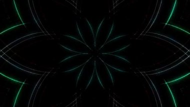 güzel renkli video soyut parlak ışık enerjisi 4K düz çizgi dalgaları siyah arkaplan üzerinde parıldayan ışık etkisi