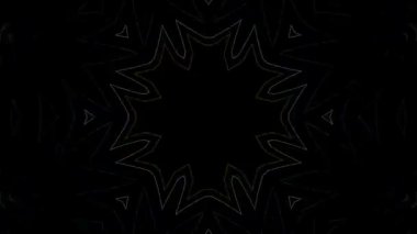 3D animasyon güzel video renkli soyut parlak ışık enerjisi 4K düz çizgi dalgaları merkezde yuvarlak ışık efekti, siyah arkaplan