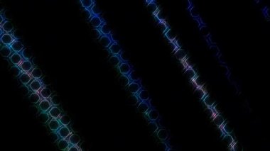 3D soyut parlak çizgiler, dalga, renkli, siyah arkaplan