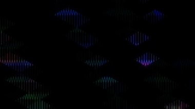 3D animasyon güzel video renkli soyut parlak ışık enerjisi 4K düz çizgi dalgaları siyah arkaplan üzerinde parıldayan ışık etkisi