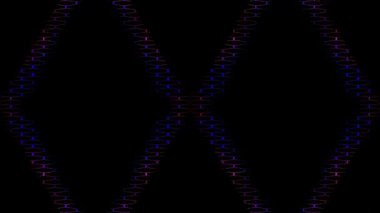 3D parlak çizgiler siyah arka planda dalga hareketini ayarlar.