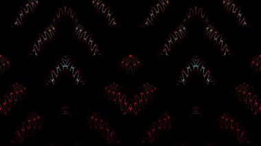 3D shining bright dots set colorful line wave motion, on black background