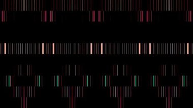 3D soyut parlak çizgiler, dalga, renkli, siyah arkaplan