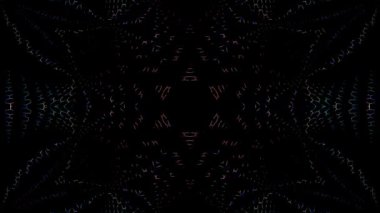 Parlayan güzel soyut bir kaleydoskop, ince hareketleri düzenleyen parlak bir ışık.