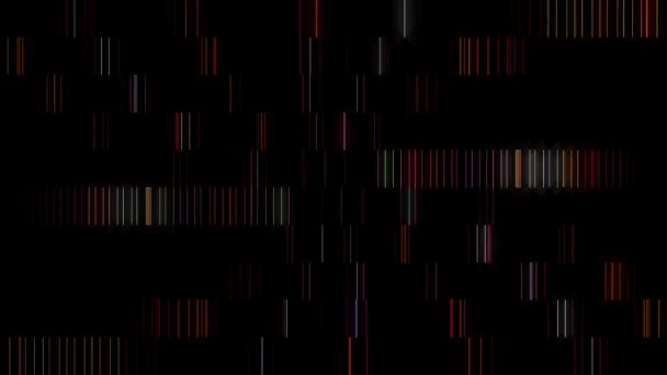 Abstract Shining Bright Lines Set Wave Colorful Black Background — Stockvideo