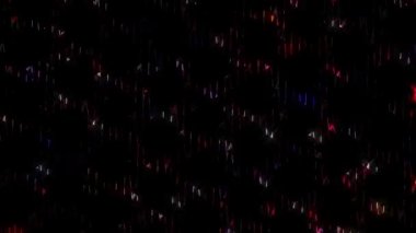 3D soyut parlak çizgiler, dalga, renkli, siyah arkaplan