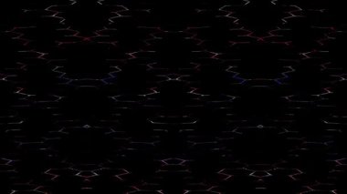 3D soyut parlak çizgiler, dalga, renkli, siyah arkaplan