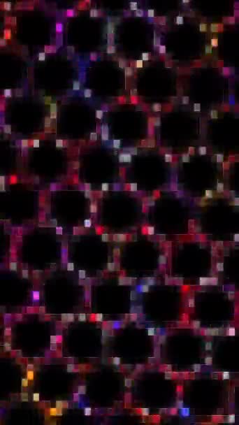Animación Video Vertical Resplandeciente Hermosas Líneas Colores Brillantes Brillante Energía — Vídeos de Stock