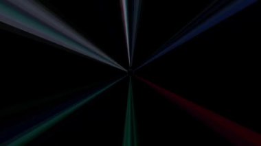 3D soyut parlak çizgiler, dalga, renkli, siyah arkaplan