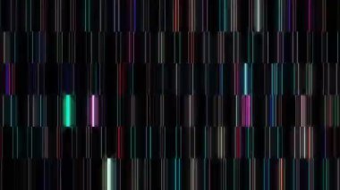 3D soyut parlak çizgiler, dalga, renkli, siyah arkaplan