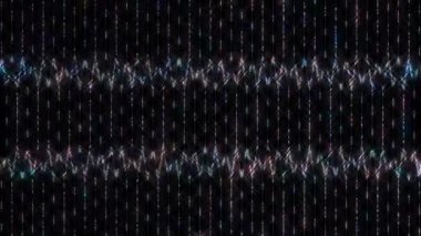 3D soyut parlak çizgiler, dalga, renkli, siyah arkaplan