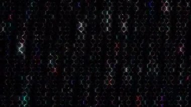 3D soyut parlak çizgiler, dalga, renkli, siyah arkaplan