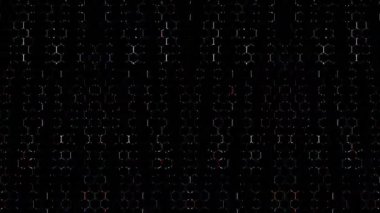 3D parlak çizgiler siyah arka planda dalga hareketini ayarlar.