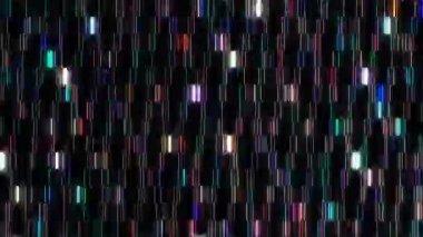 3D parlak çizgiler siyah arka planda dalga hareketini ayarlar.