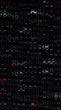 3D soyut parlak çizgiler, dalga, renkli, siyah arkaplan