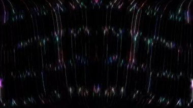 3D soyut parlak çizgiler, dalga, renkli, siyah arkaplan