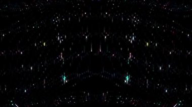 3D soyut parlak çizgiler, dalga, renkli, siyah arkaplan