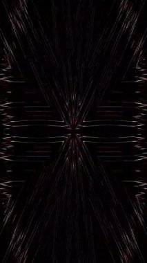 3D soyut parlak çizgiler, dalga, renkli, siyah arkaplan