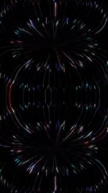 3D soyut parlak çizgiler, dalga, renkli, siyah arkaplan