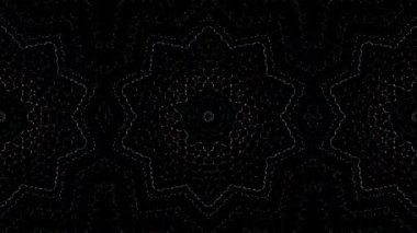 3D soyut parlak çizgiler, dalga, renkli, siyah arkaplan