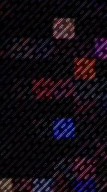 3D animation vertical beautiful video colorful abstract bright light energy 4K of smooth lines waves glittering light effect on black background