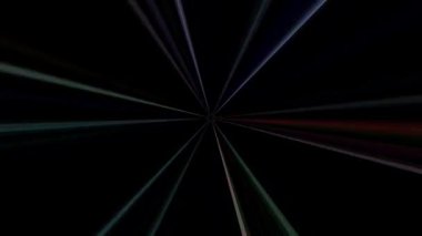 3D soyut parlak çizgiler, dalga, renkli, siyah arkaplan