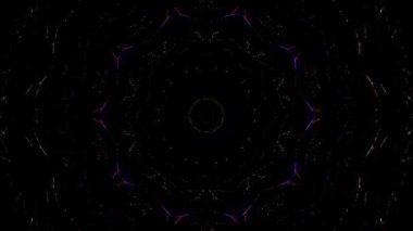 3D soyut parlak çizgiler, dalga, renkli, siyah arkaplan