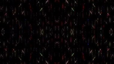 3D soyut parlak çizgiler, dalga, renkli, siyah arkaplan