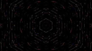 3D soyut parlak çizgiler, dalga, renkli, siyah arkaplan