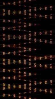 3D animation vertical beautiful video colorful abstract bright light energy 4K of smooth lines waves glittering light effect on black background