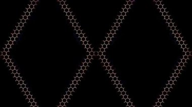 3D soyut parlak çizgiler, dalga, renkli, siyah arkaplan