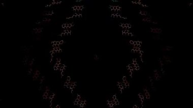 3D soyut parlak çizgiler, dalga, renkli, siyah arkaplan