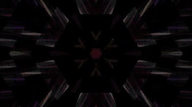 3D soyut parlak çizgiler, dalga, renkli, siyah arkaplan