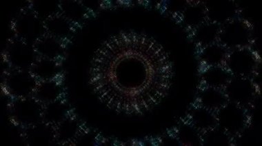 Soyut arka plan hareket eden çizgiler ve parlayan ışık noktaları. Çemberlerle canlandırma