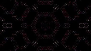 3D soyut parlak çizgiler, dalga, renkli, siyah arkaplan