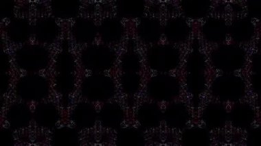 3D soyut parlak çizgiler, dalga, renkli, siyah arkaplan