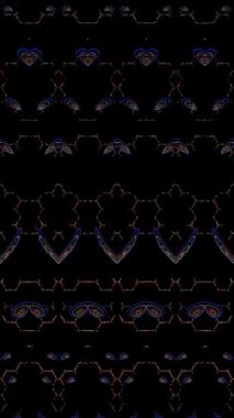 3D soyut parlak çizgiler, dalga, renkli, siyah arkaplan