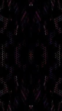 3D soyut parlak çizgiler, dalga, renkli, siyah arkaplan