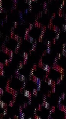 3D soyut parlak çizgiler, dalga, renkli, siyah arkaplan