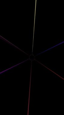 3D shining bright dots set colorful line wave motion, on black background