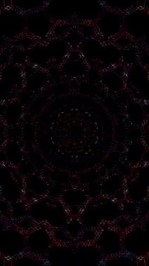 3D shining bright dots set colorful line wave motion, on black background