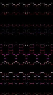 3D shining bright dots set colorful line wave motion, on black background