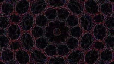 Parlayan güzel soyut bir kaleydoskop, ince hareketleri düzenleyen parlak bir ışık.