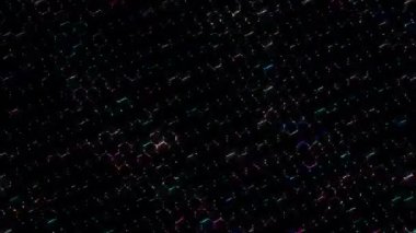 3D parlak çizgiler siyah arka planda dalga hareketini ayarlar.