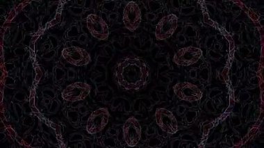 Parlayan güzel soyut bir kaleydoskop, ince hareketleri düzenleyen parlak bir ışık.